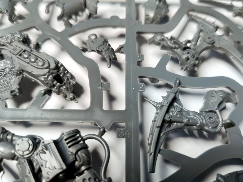 A sprue with a bunch of Chaos Space Marines waiting for assembly.